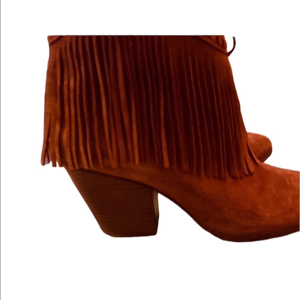 NEW, Gianni Bini, Brown Fringe, Ankle Booties, Size 10 - Picture 3 of 9